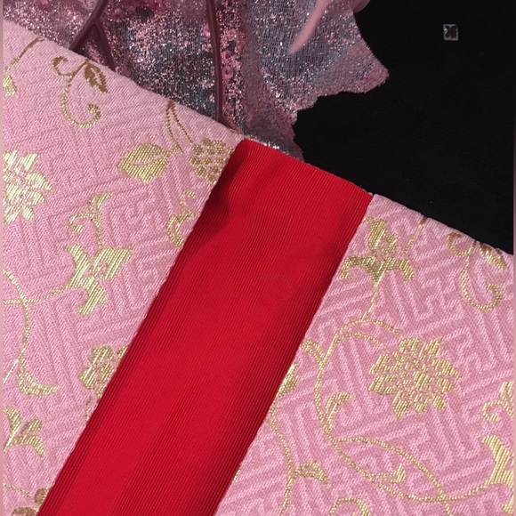 Fabric Book Sleeve/ Cover With Pink And Gold Flower Print - Picture 7 of 8